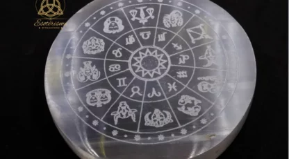 Plaque Sélénite signe astrologique 70 à 80mm