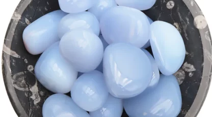 Pierre Roulée Calcédoine Bleue AAA