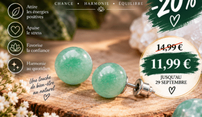 Boucles d&rsquo;oreilles clou aventurine verte 