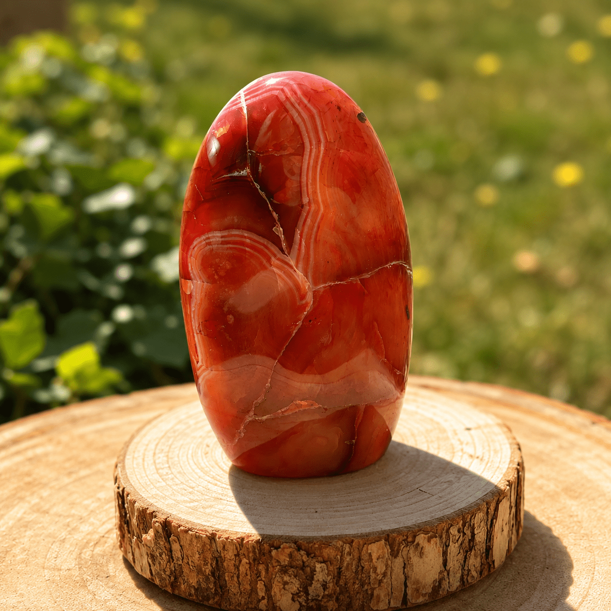 Forme libre en Cornaline naturelle – pierre décorative aux teintes orange et rouge, symbole traditionnel de vitalité et de créativité