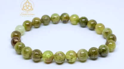 Bracelet boule 08mm grenat vert grossulaire A  du MALI