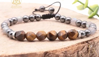 Bracelet Vibe labradorite, oeil de tigre, hématite A