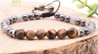 Bracelet Vibe labradorite, oeil de tigre, hématite A