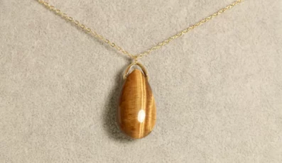 Pendentif Goute Sautoir oeil de tigre A+