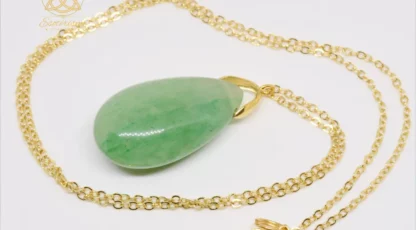 Pendentif Goutte Sautoir en Aventurine verte
