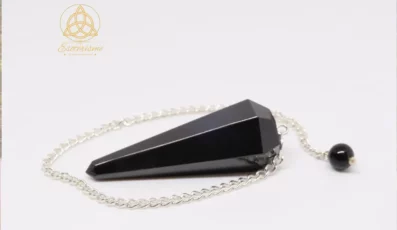 Pendule hexagonal Tourmaline Noire
