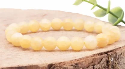 Bracelet boule 08mm calcite orange A du Mexique