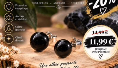 Boucles d&rsquo;oreille clou obsidienne noire