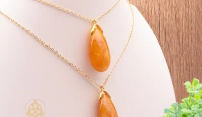 Pendentif Goutte Sautoir Quartz Ferrugineux