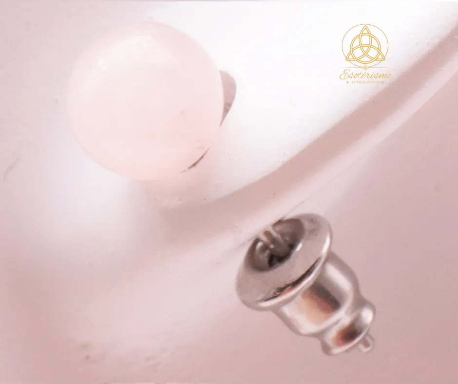 Boucles d'oreilles clou quartz rose