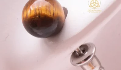 Boucles d&rsquo;oreille clou oeil de tigre