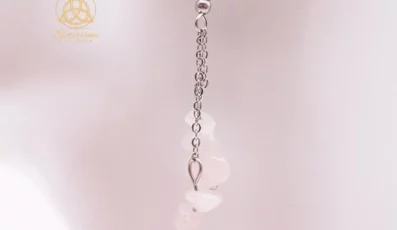 Boucles d&rsquo;Oreilles Baroque Quartz Rose