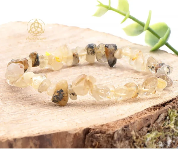 Bracelet baroque cristal de roche rutile