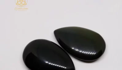 Cabochon obsidienne œil céleste