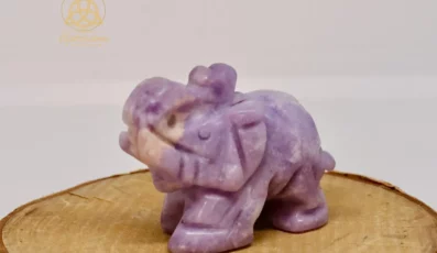 Éléphant en Lépidolite A de Madagascar
