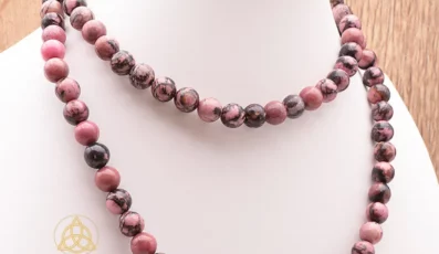 Collier boule rhodonite