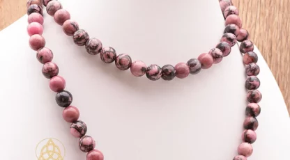 Collier boule 08mm rhodonite  AB
