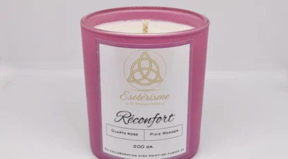 Bougie parfumée avec une pierre à l’intérieur Quartz Rose