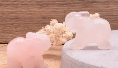 Éléphant quartz rose