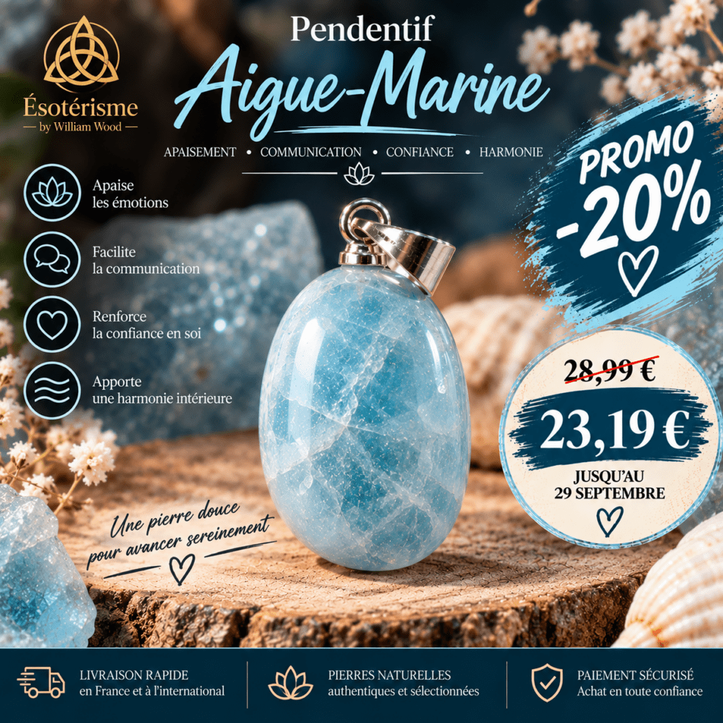 Pendentif aigue marine