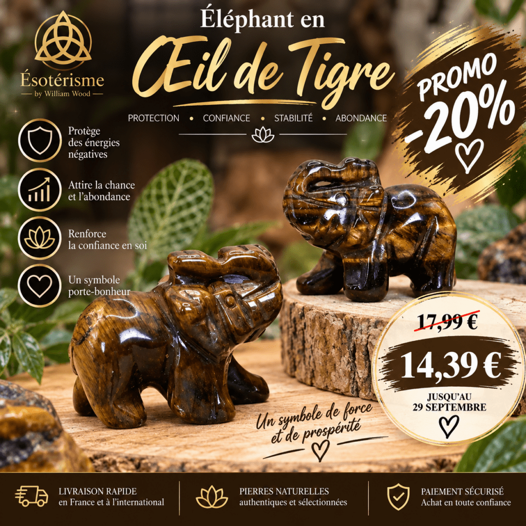 Éléphant en œil de tigre