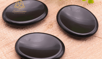 Galet anti stress obsidienne noire