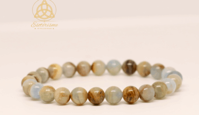 Bracelet en calcite bleue sur gangue