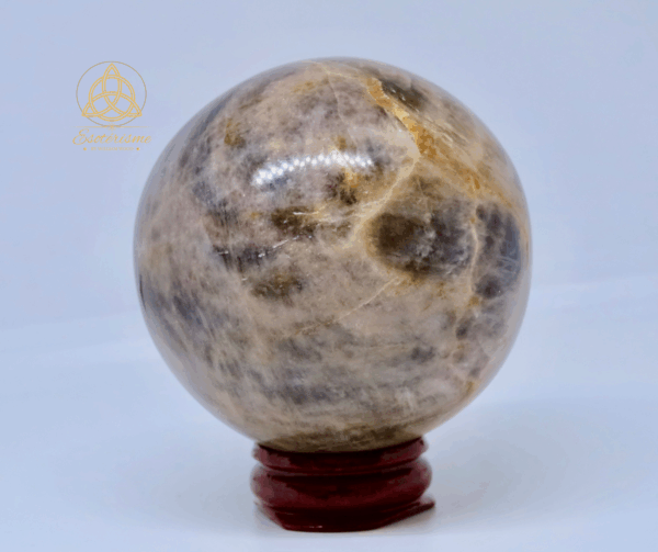sphère en pierre de lune brune