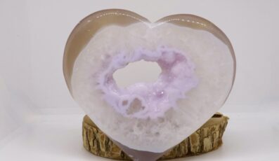 Figurine cœur agate rose (M1)