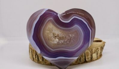 Figurine cœur agate rose (M2)