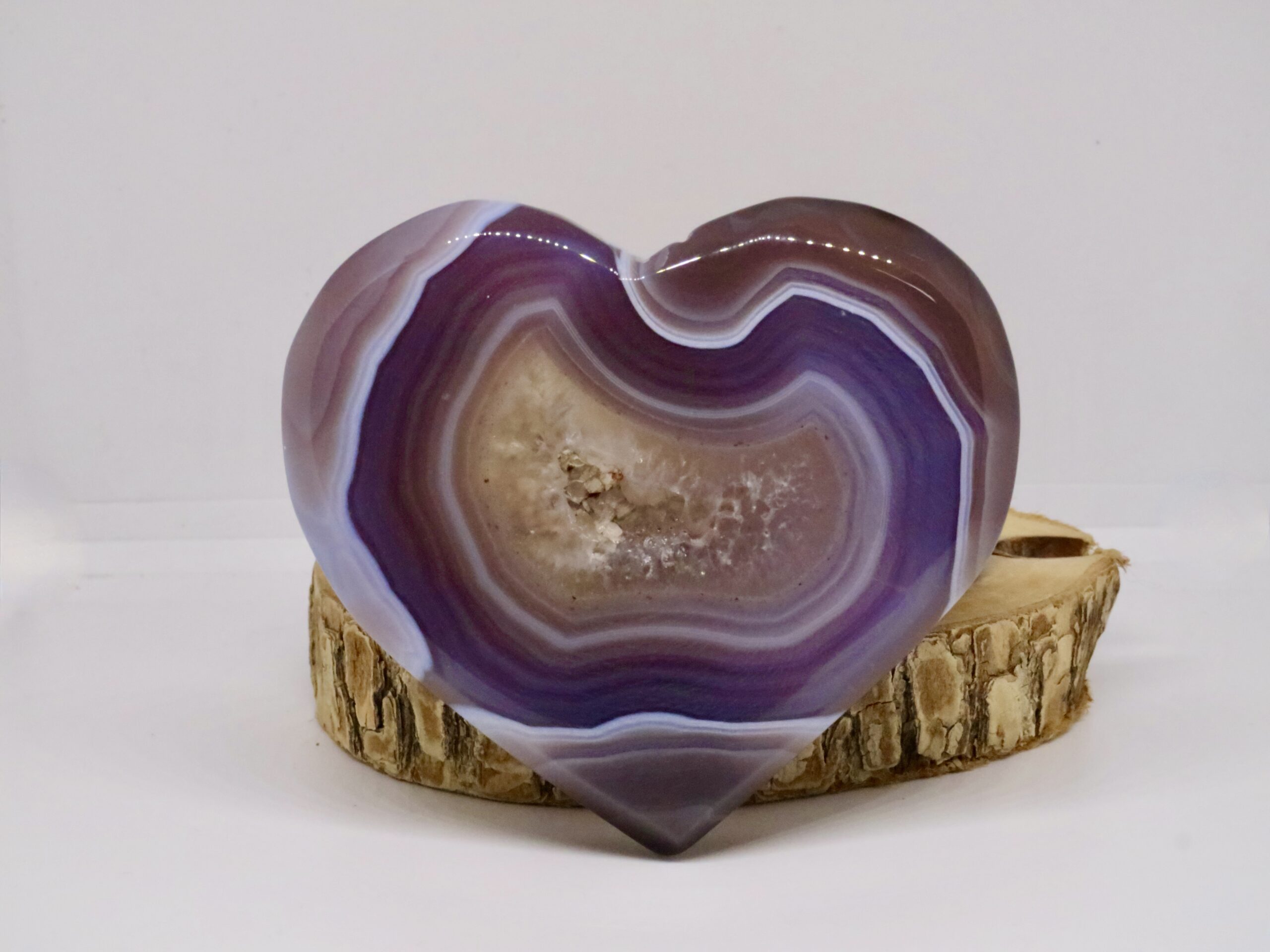 Figurine cœur agate rose (M2)