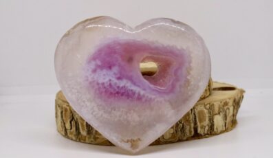 Figurine cœur agate rose (M3)