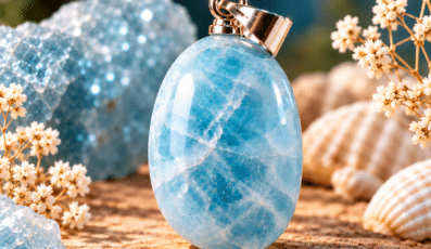Pendentif aigue marine
