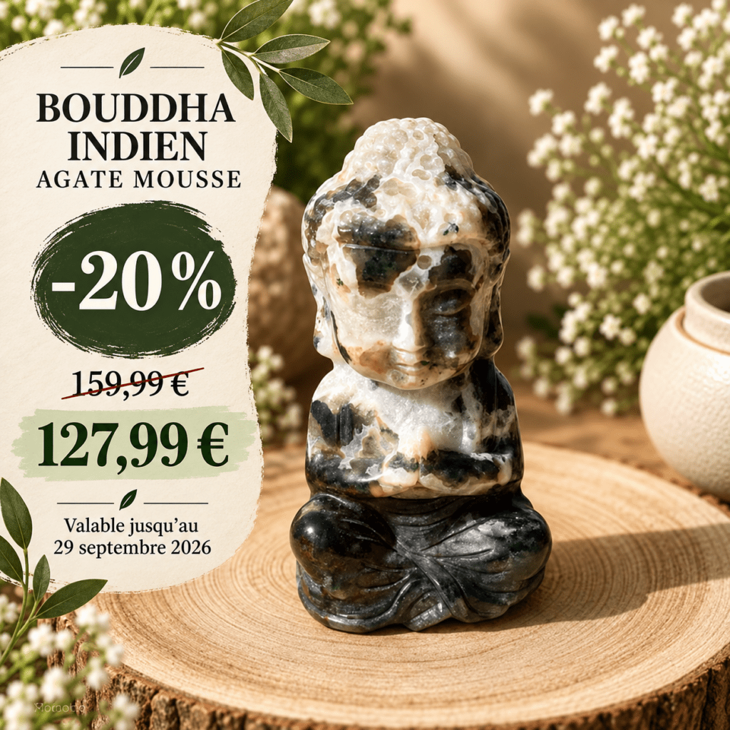 BOUDDHA INDIEN AGATE MOUSSE(M1)