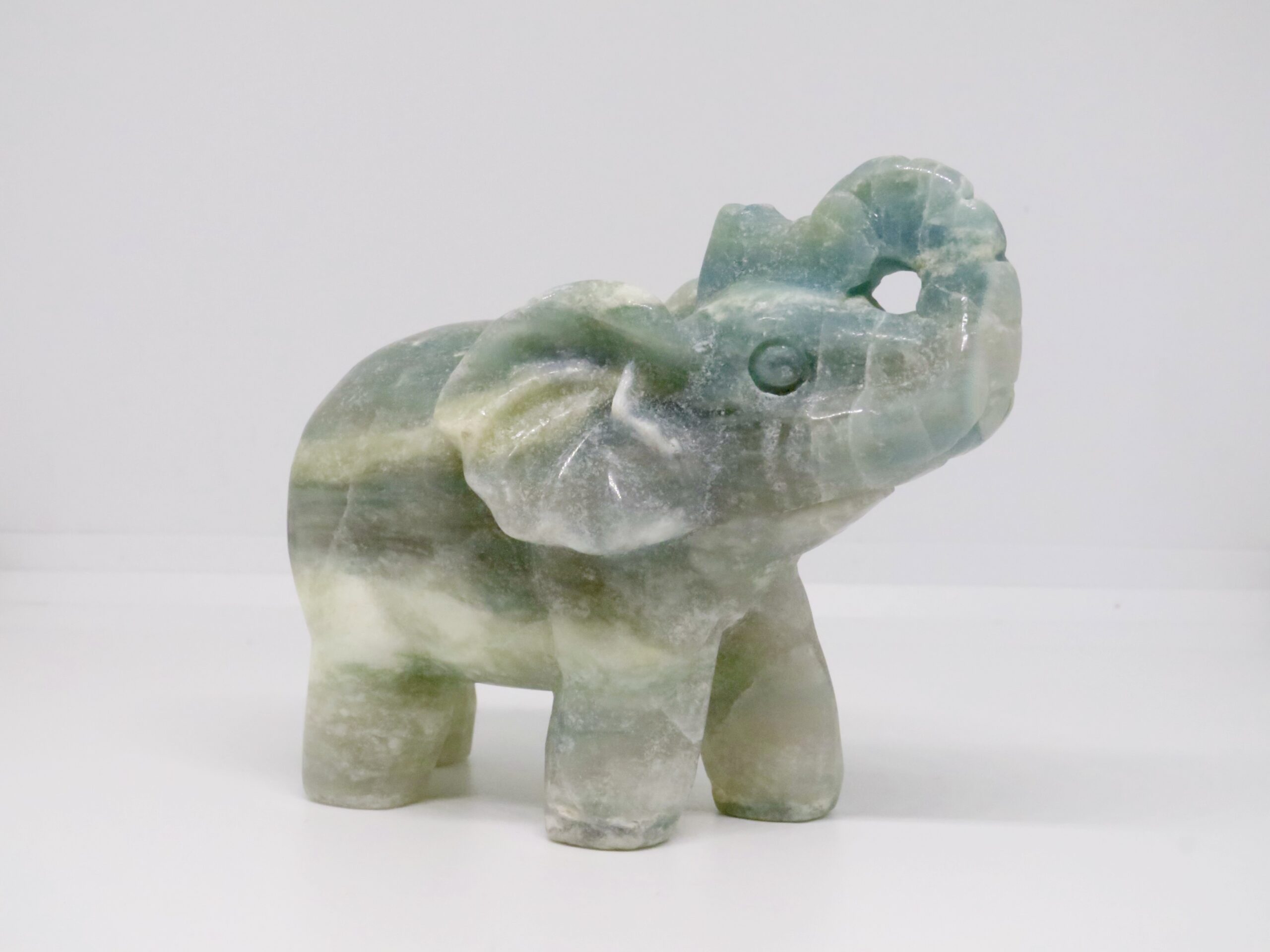 Éléphant en JADE BLEU – Image 3