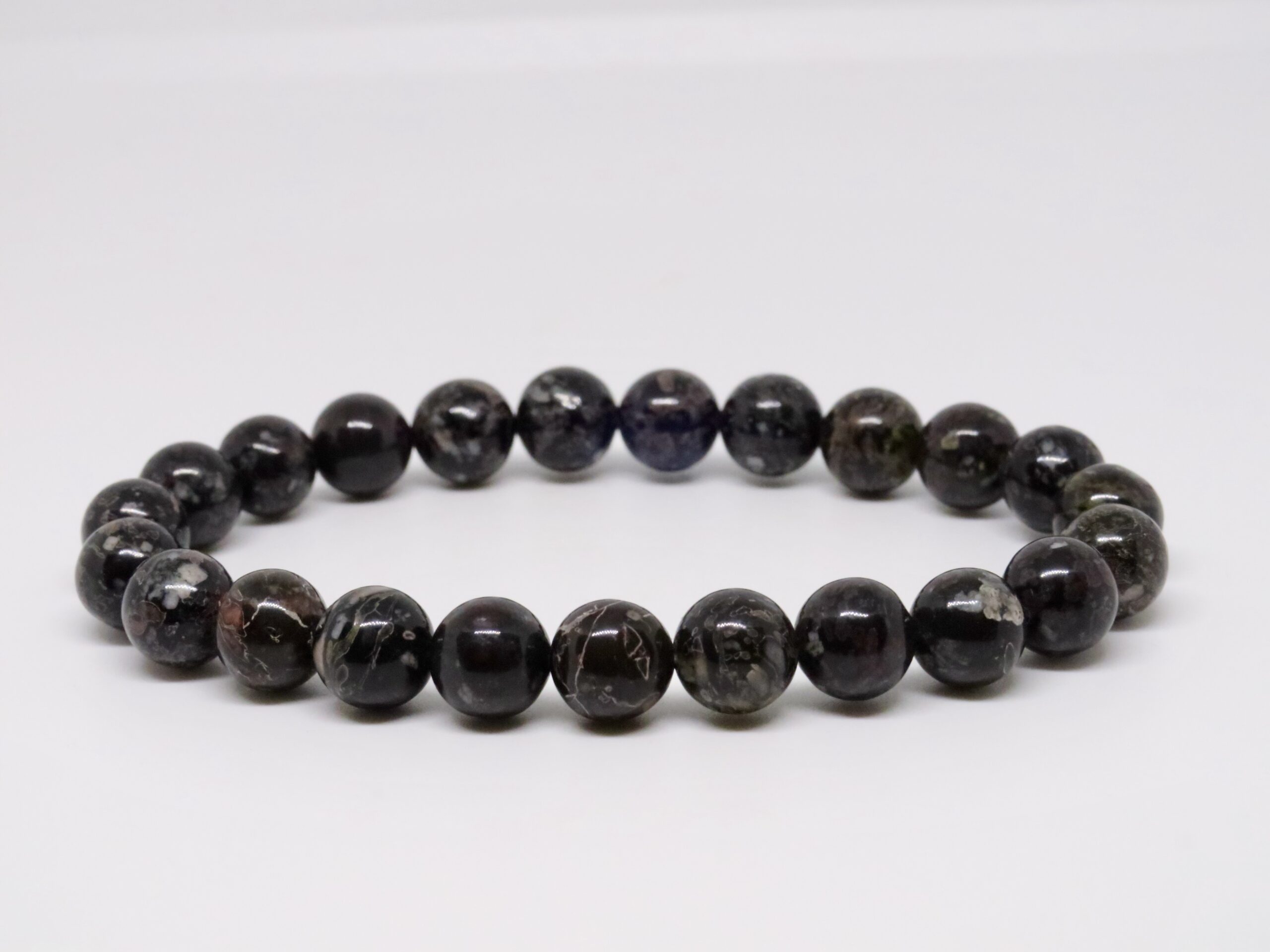 Bracelet boule obsidienne fleurie