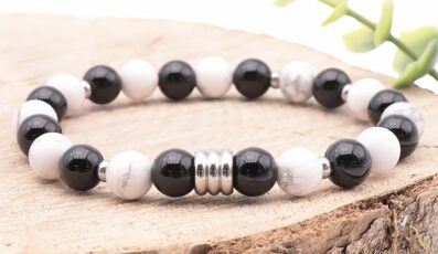 bracelet célyos howlite et onyx