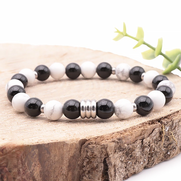 bracelet célyos howlite et onyx
