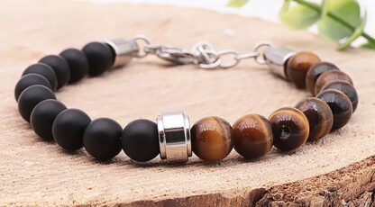 bracelet Unyx œil de tigre et onyx