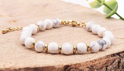 bracelet Eira doré howlite