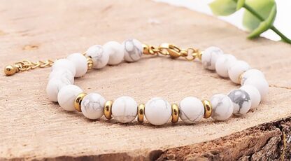 bracelet Eira doré howlite