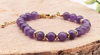 bracelet Eira doré améthyste