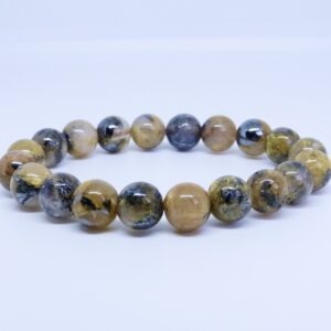 Bracelet Boule cristal de roche rutile hématite (M2)