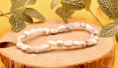 Bracelet pierre roulée howlite