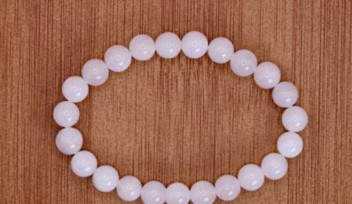Bracelet Boule Jade Blanc
