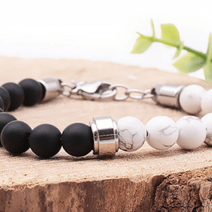 bracelet Unys Howlite et onyx