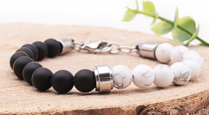 bracelet Unys Howlite et onyx
