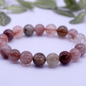 Bracelet boule Cristal de Roche Rutile Multicolore (10m)