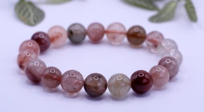 Bracelet boule Cristal de Roche Rutile Multicolore (10m)