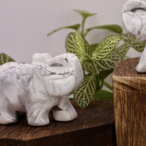 Éléphant en howlite